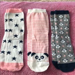 NWOT Xhilaration Pink/Blue Panda Crew Sock Bundle